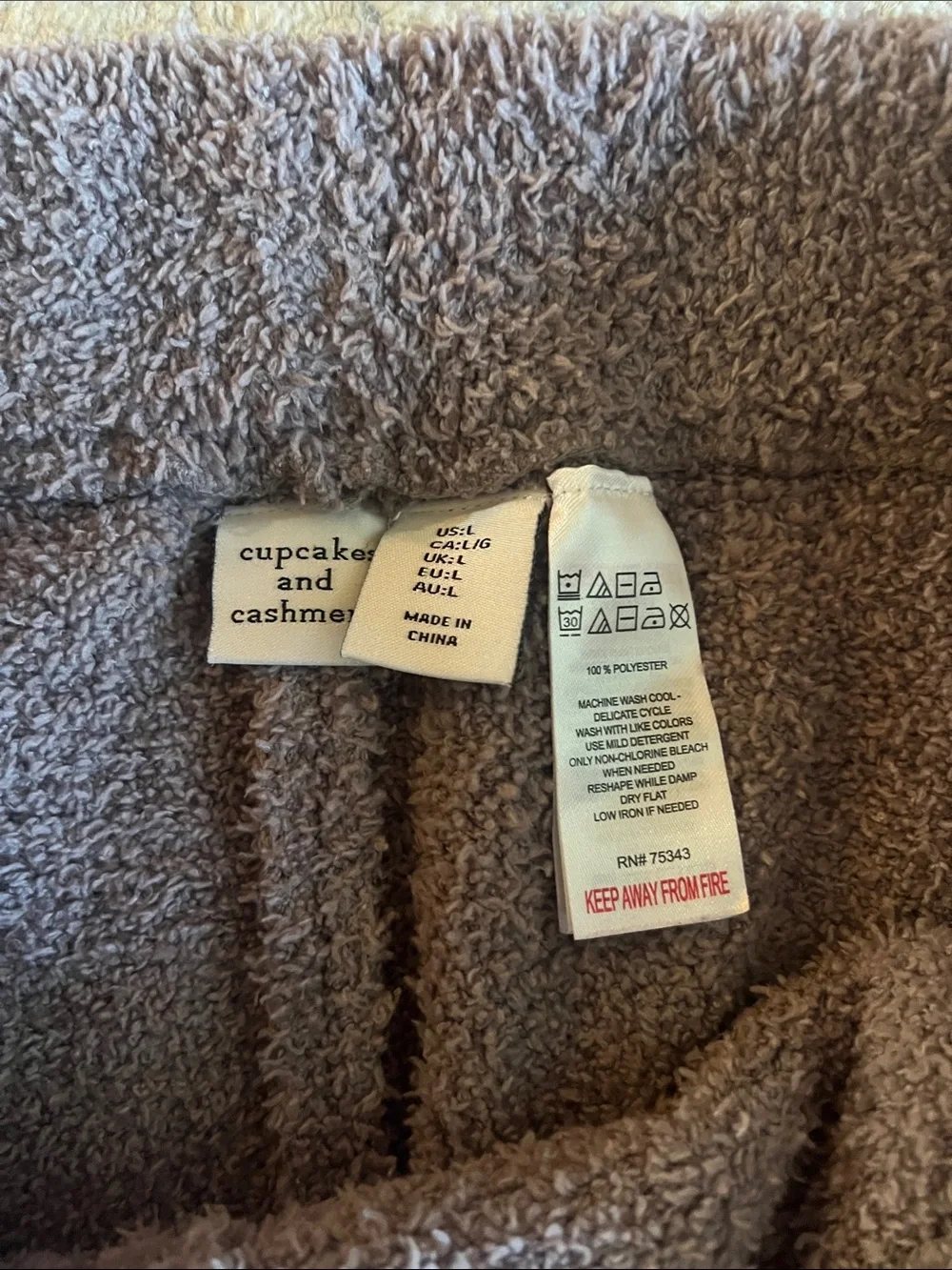Cozy Plush Lounger Pants - taupe thick fleece